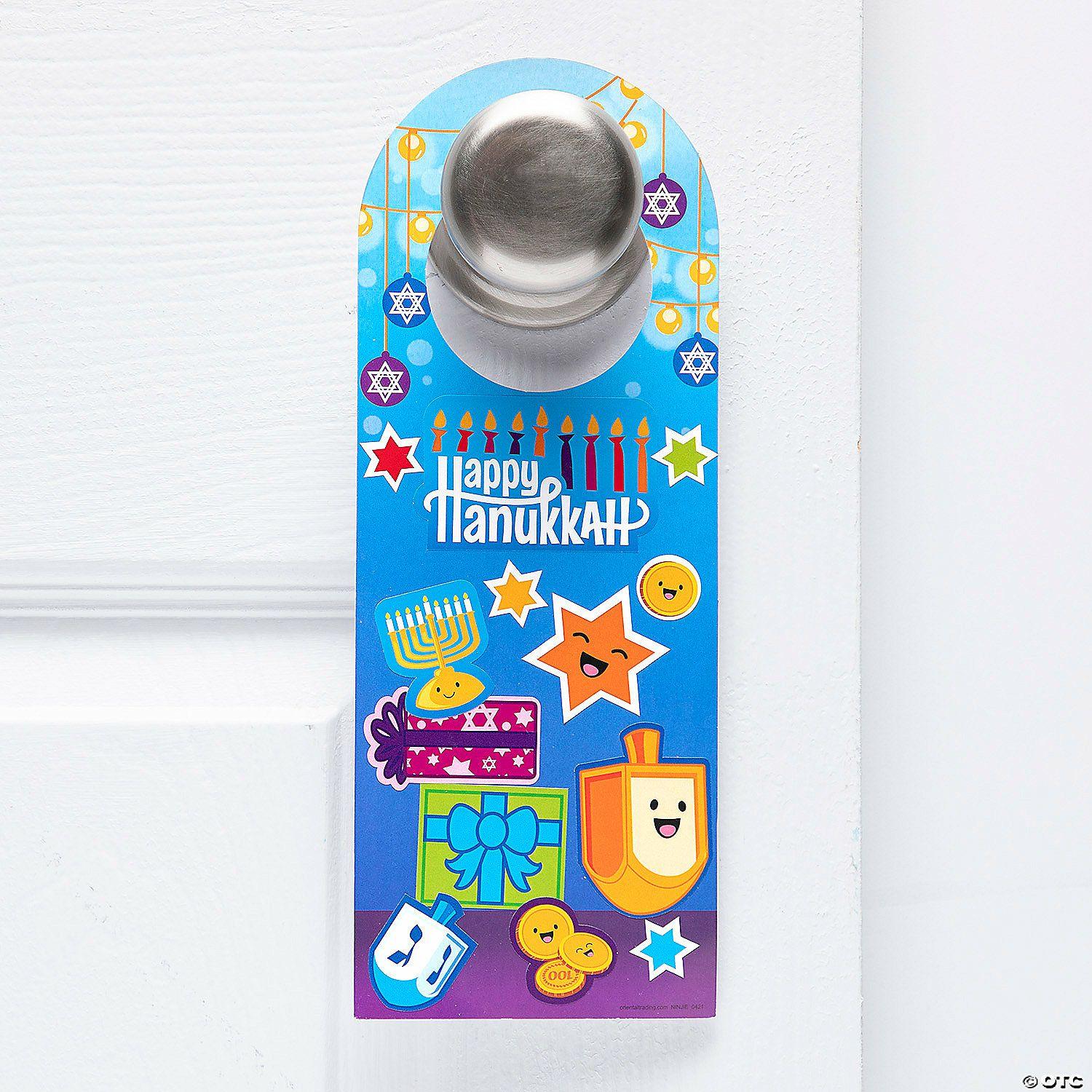 Stickers | Hanukkah Doorknob Hanger Sticker Scenes – 12 Pc.