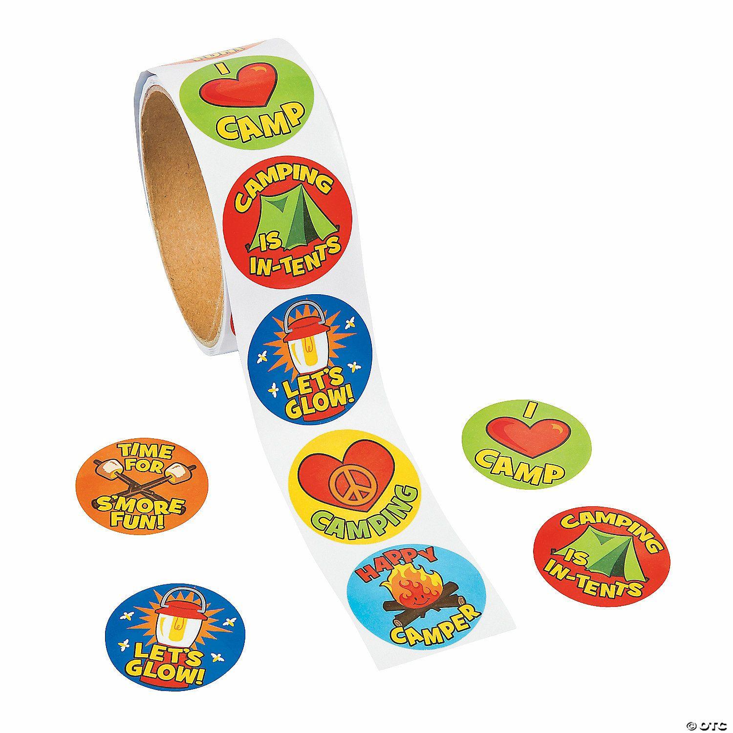 Stickers | I Love Camping Sticker Roll – 100 Pc.