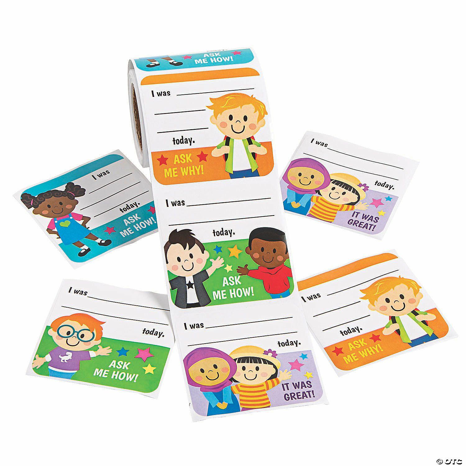 Stickers | Jumbo Ask Me About My Day Sticker Roll – 100 Pc.