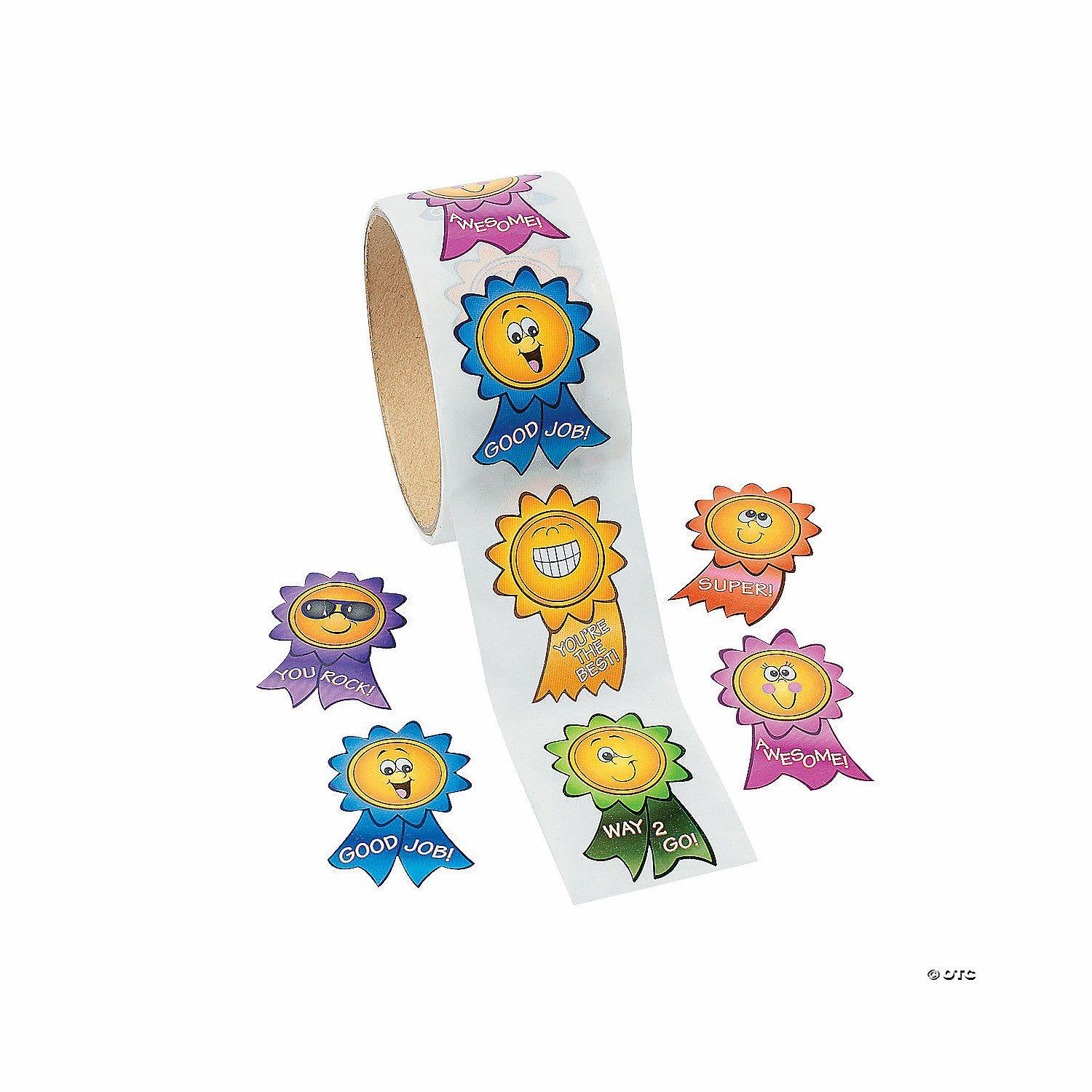 Stickers | Motivational Smile Face Sticker Rolls