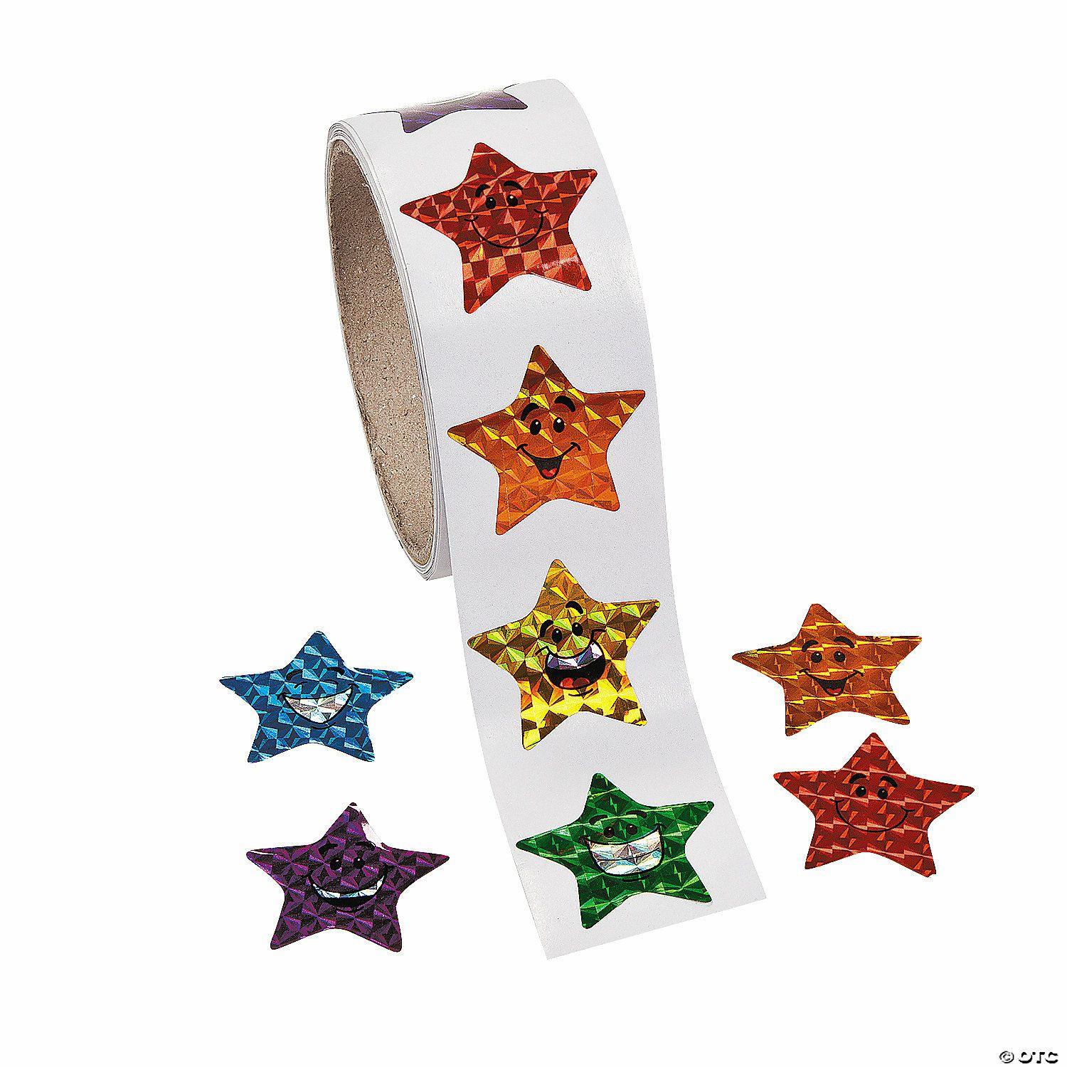 Stickers | Paper Prism Smiling Stars Sticker Roll – 100 Pc.