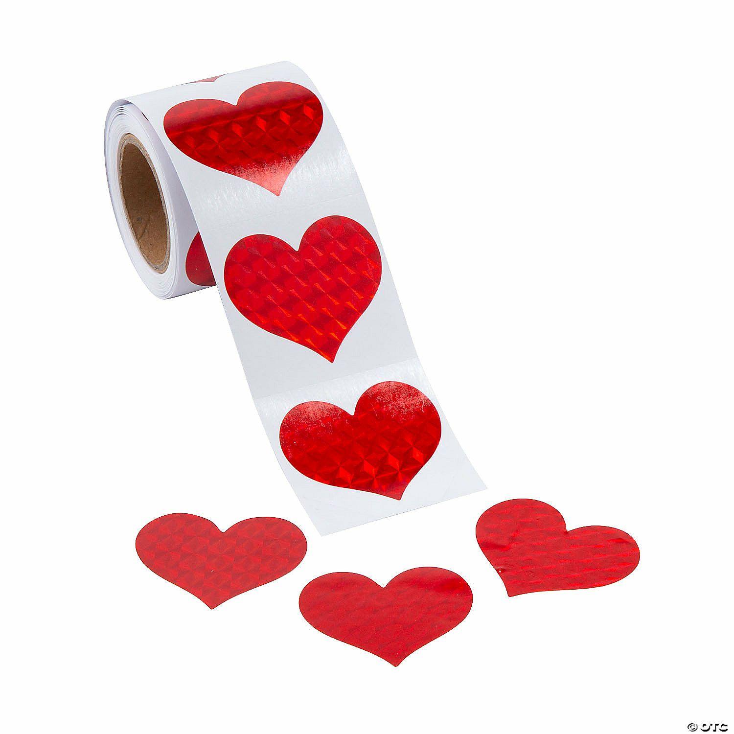 Stickers | Red Prism Hearts Sticker Roll – 100 Pc.