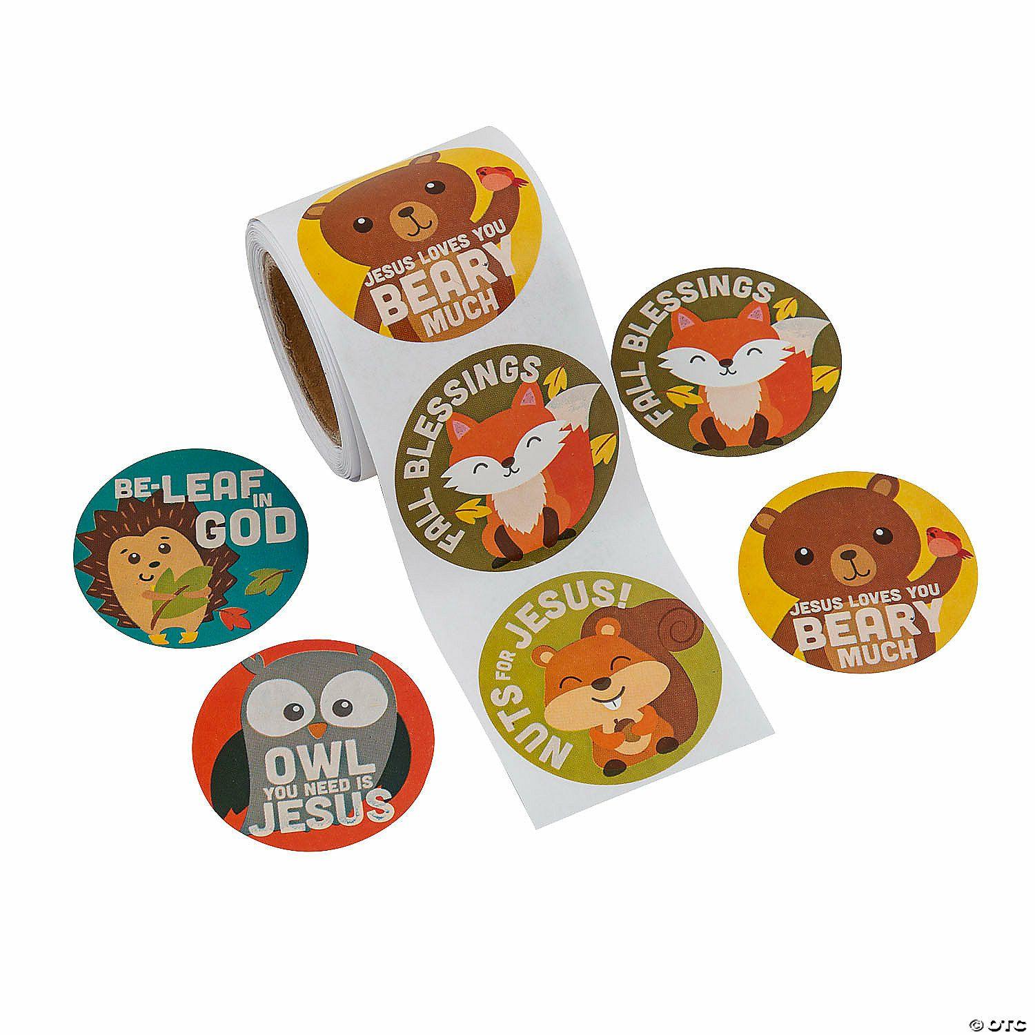 Stickers | Religious Fall Animal Sticker Roll – 100 Pc.