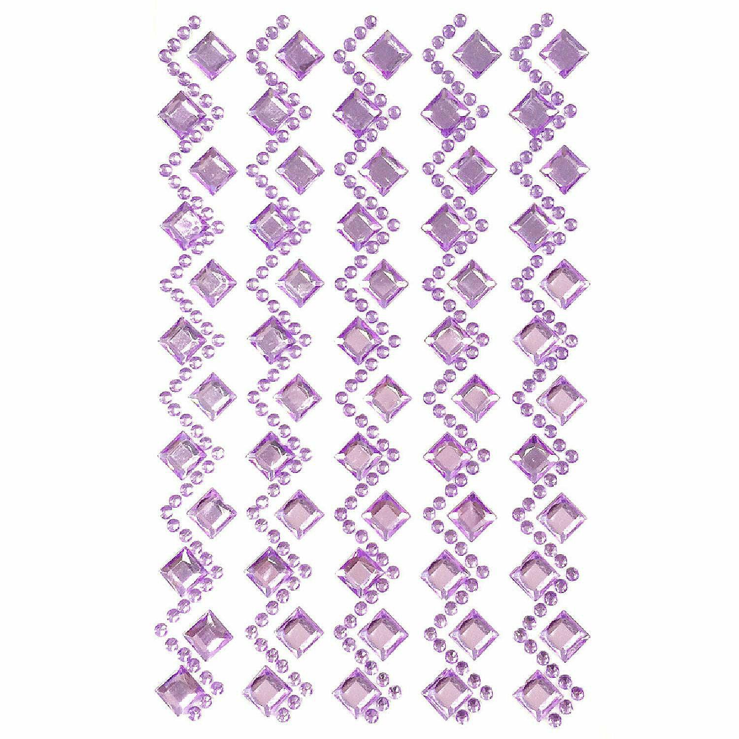 Stickers | Wrapables Diamond and Round Acrylic Self Adhesive Crystal Gem Stickers, Purple