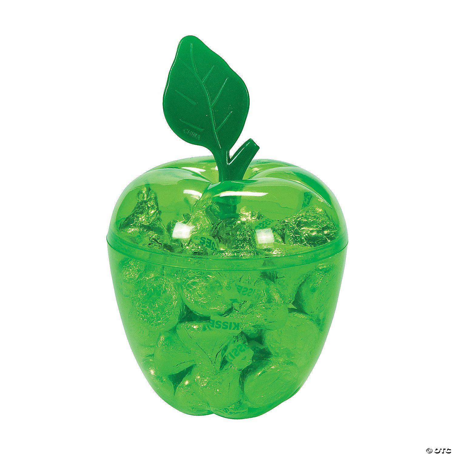 Teacher Supplies | Green Apple BPA-Free Plastic Favor Containers – 12 Pc.