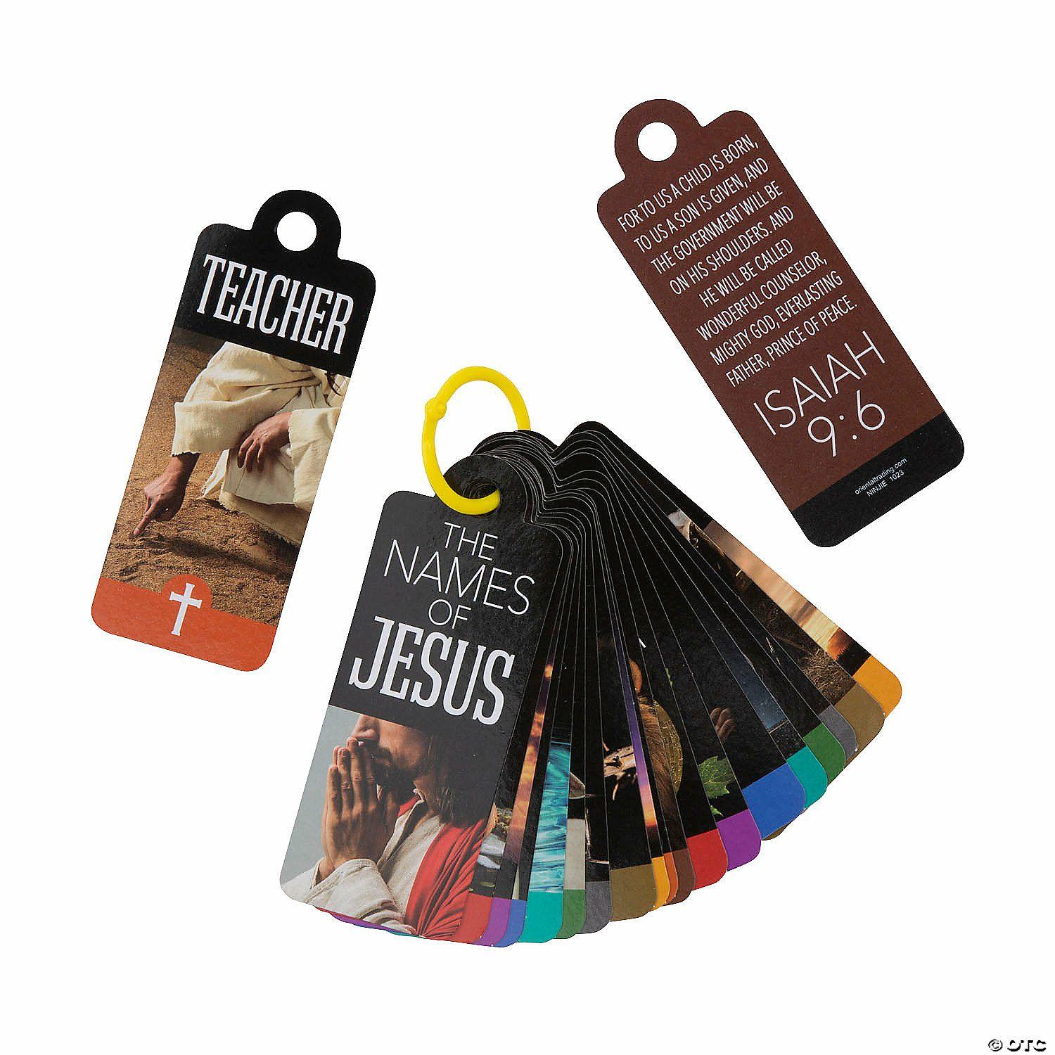 Teacher Supplies | Names of Jesus Cards on Ring – 12 Pc.