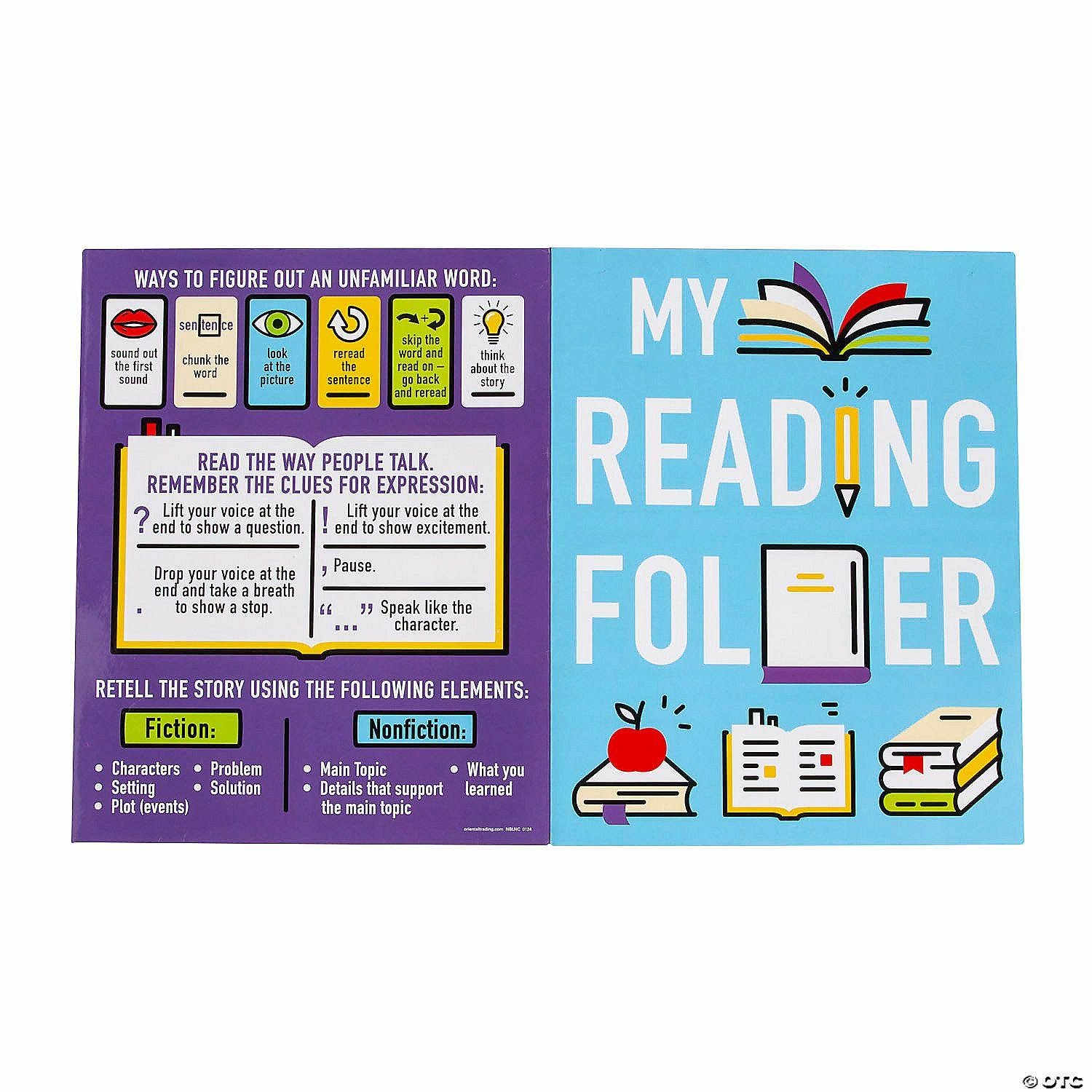 Teacher Supplies | Reading Reference Folders – 12 Pc.