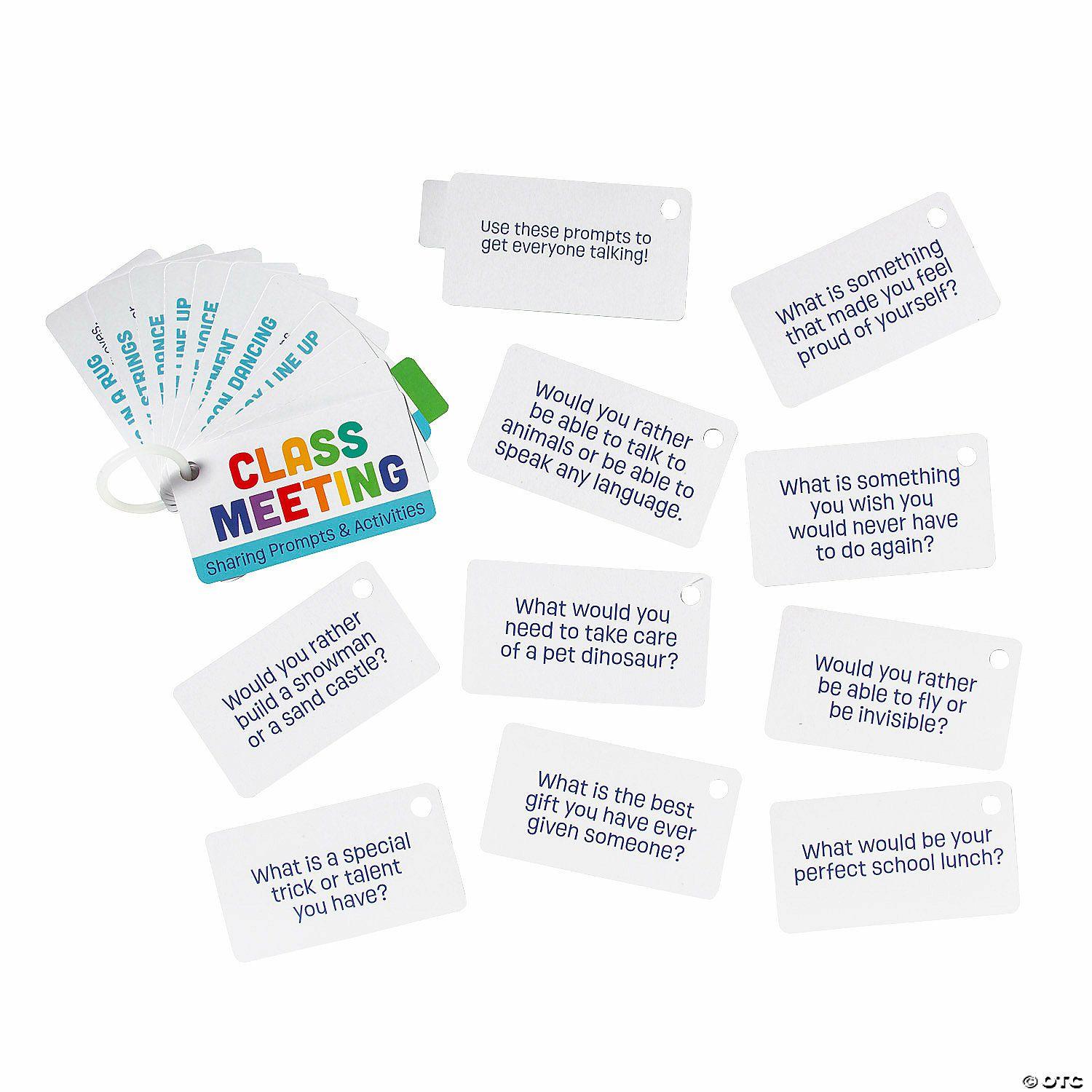 Teacher Supplies | Social Emotional Learning Classroom & Morning Meeting Card Sets on a Ring – 3 Sets