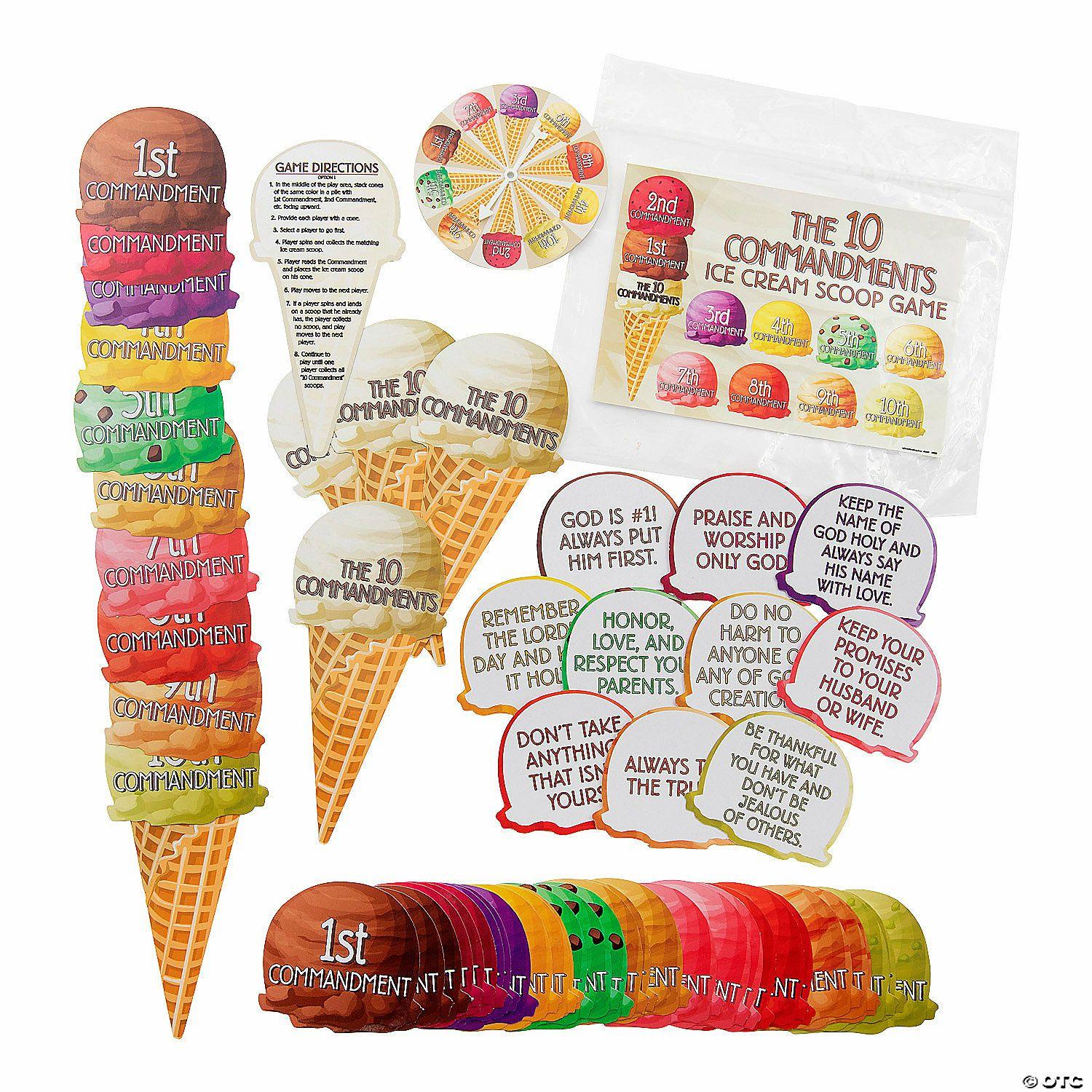 Teacher Supplies | Ten Commandments Ice Cream Scoop Game