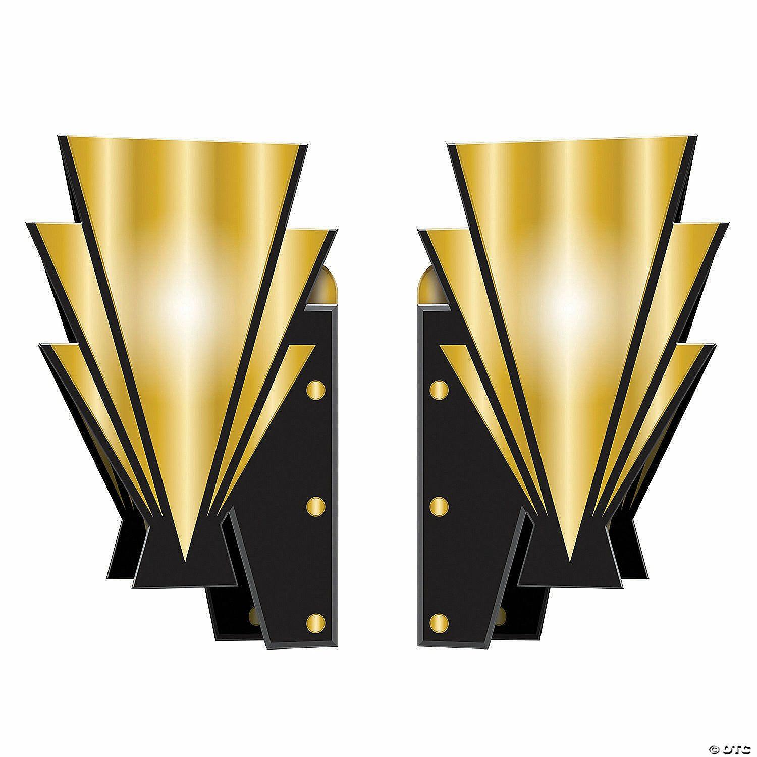 Wall Decorations | 15″ 3D Roaring 20s Faux Wall Sconces – 2 Pc.