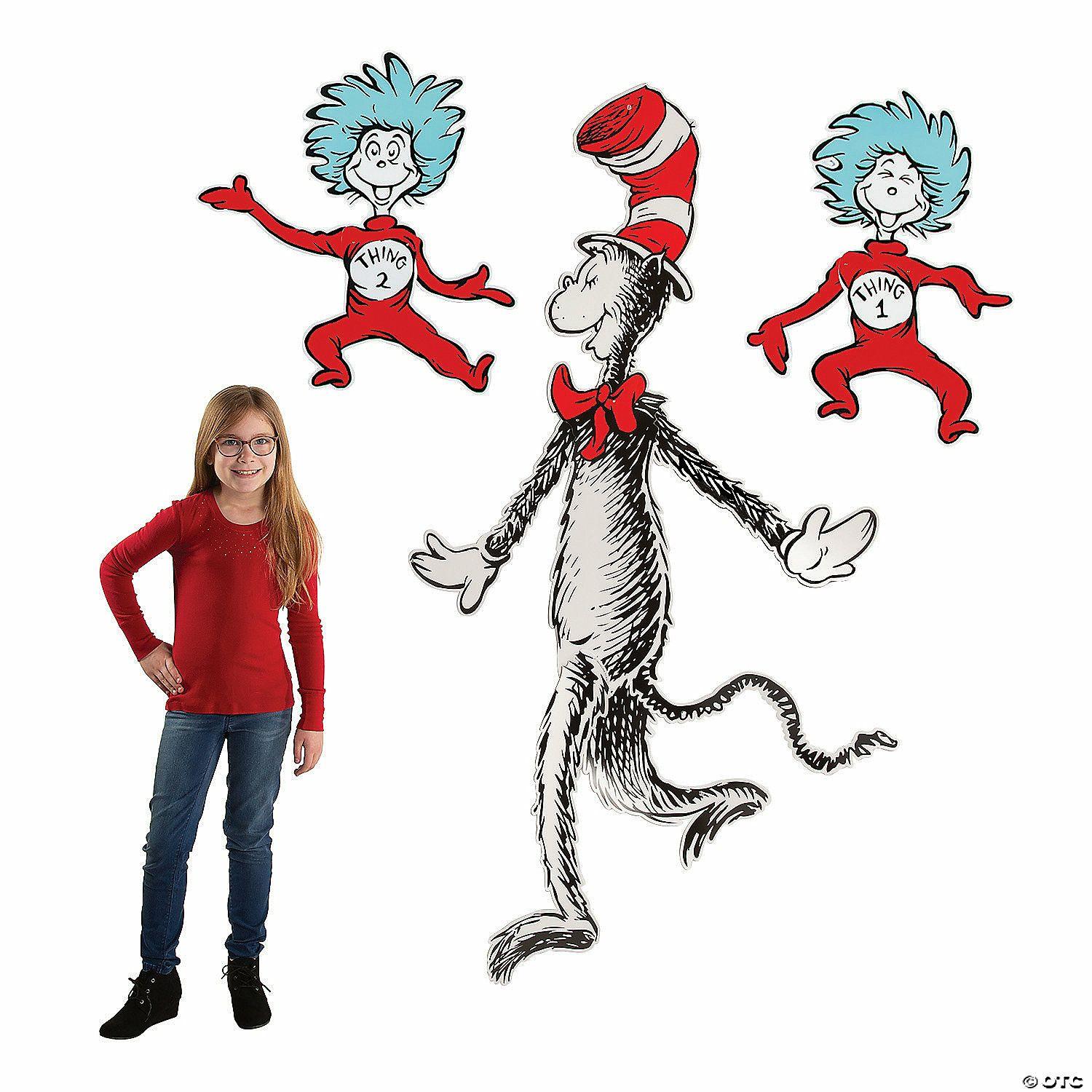 Wall Decorations | 28 1/2″ – 62 1 4″ The Cat in the Hat™ Jointed Cutouts – 3 Pc.