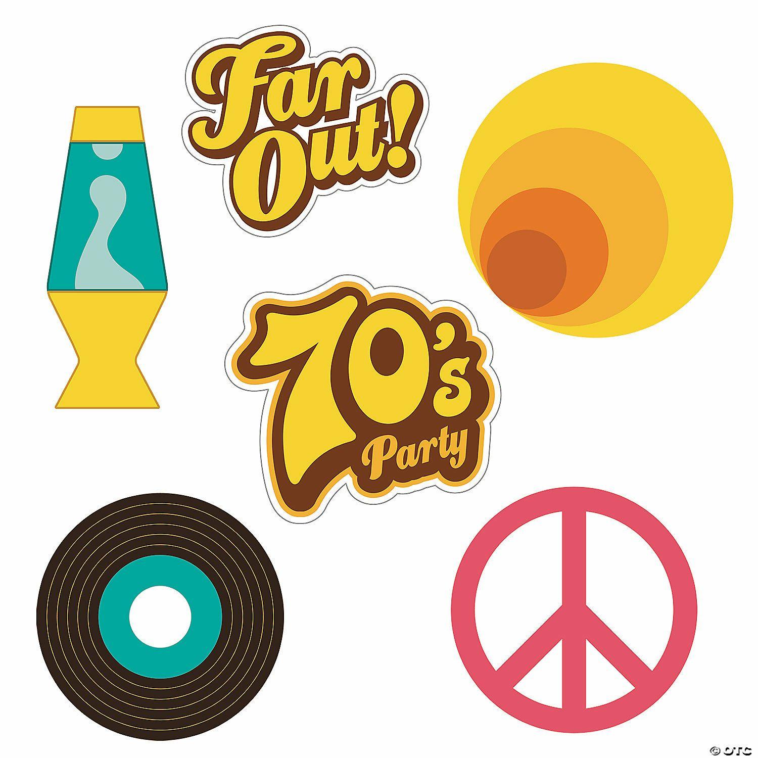 Wall Decorations | 70s Party Cutouts – 6 Pc.