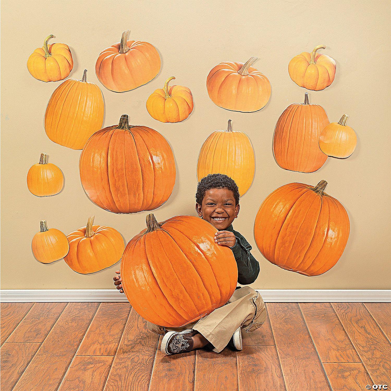 Wall Decorations | Bulk 50 Pc. Jumbo Pumpkin Classroom Cutouts