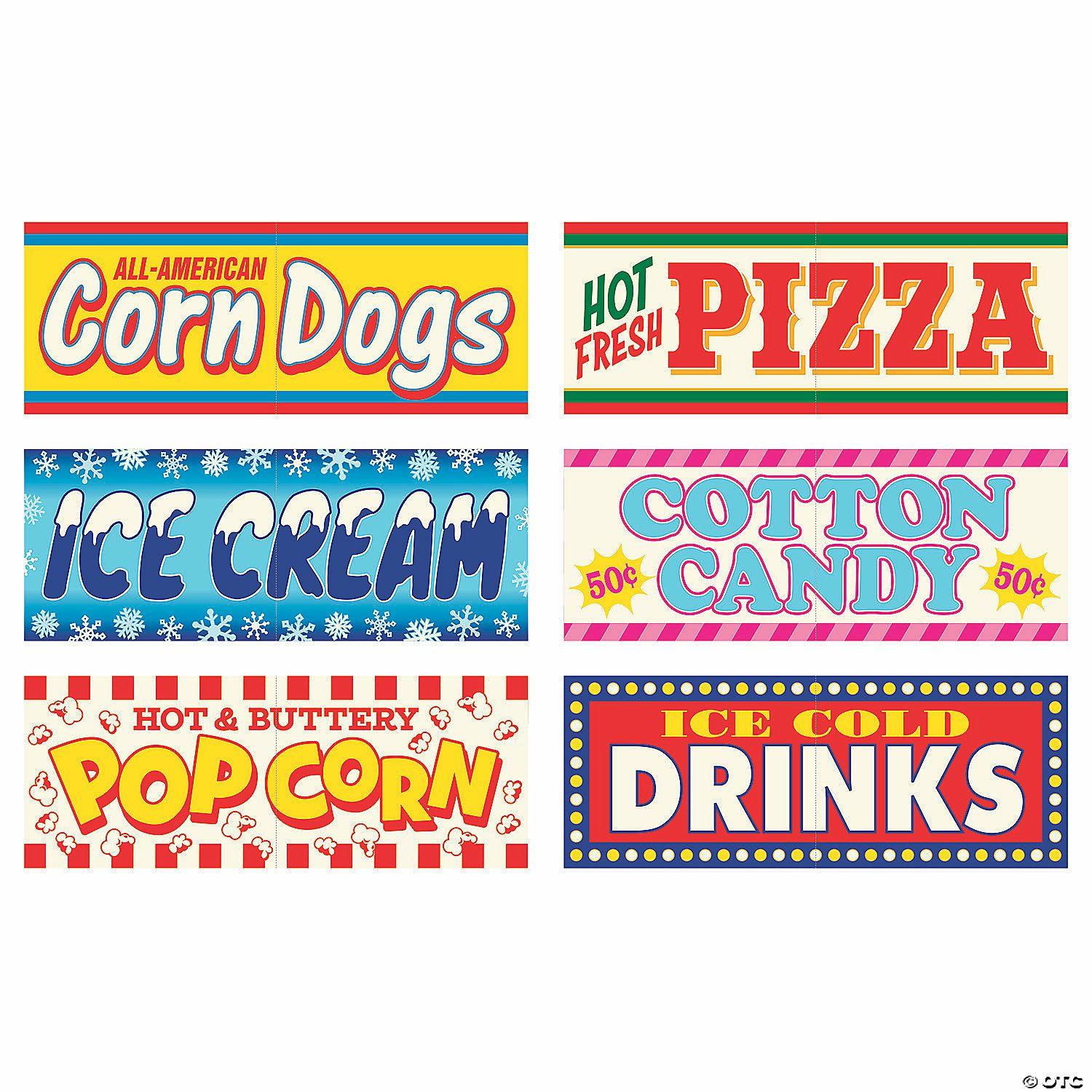 Wall Decorations | Carnival Sign Cutouts – 6 Pc.