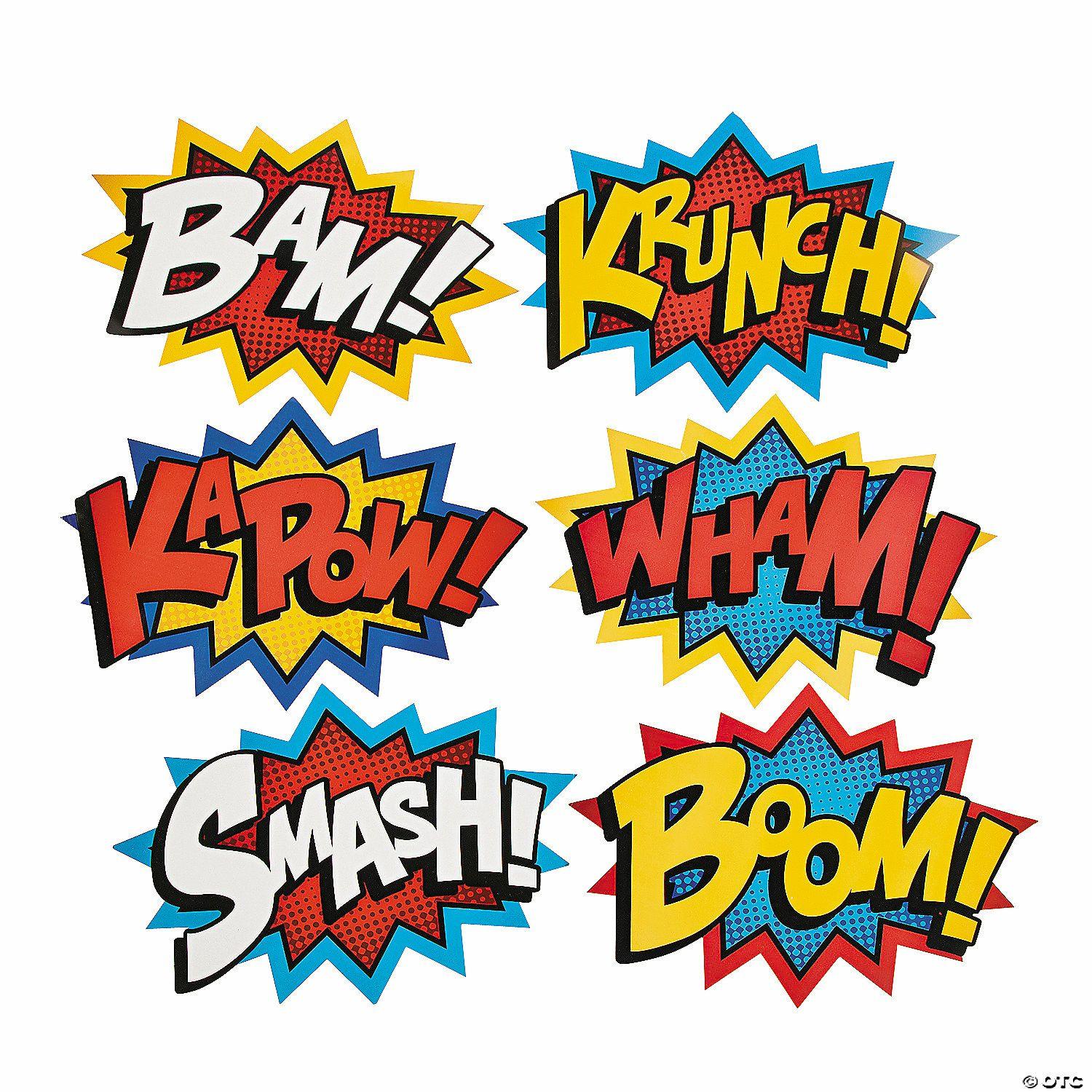 Wall Decorations | Jumbo Superhero Word Cutouts – 6 Pc.