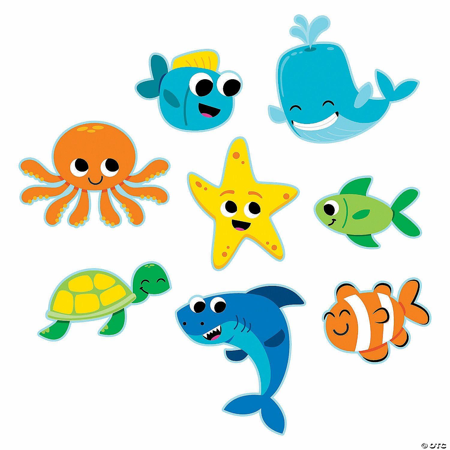 Wall Decorations | Jumbo Under the Sea Cutouts – 8 Pc.