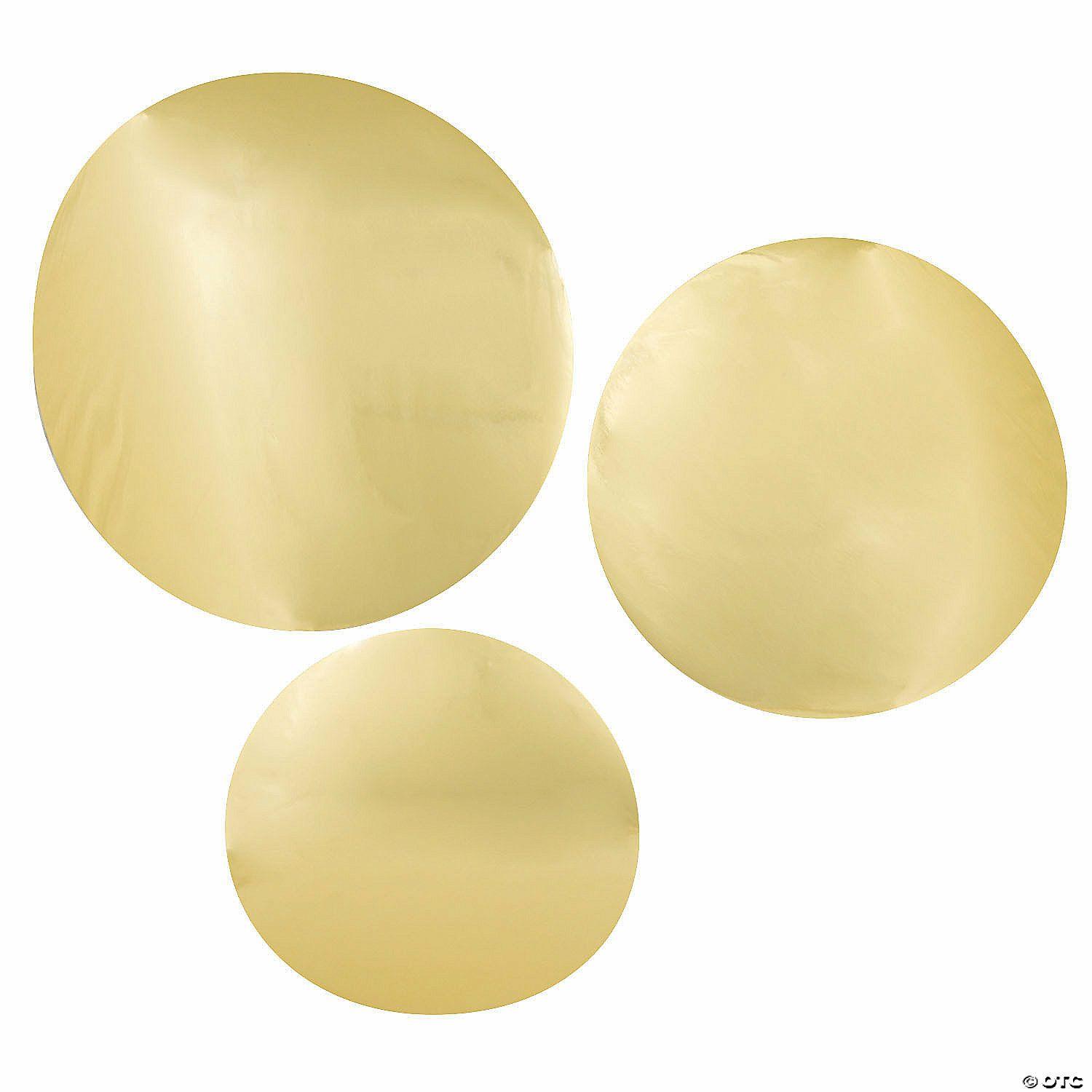 Wall Decorations | Large Gold Foil Dot Cutouts – 12 Pc.