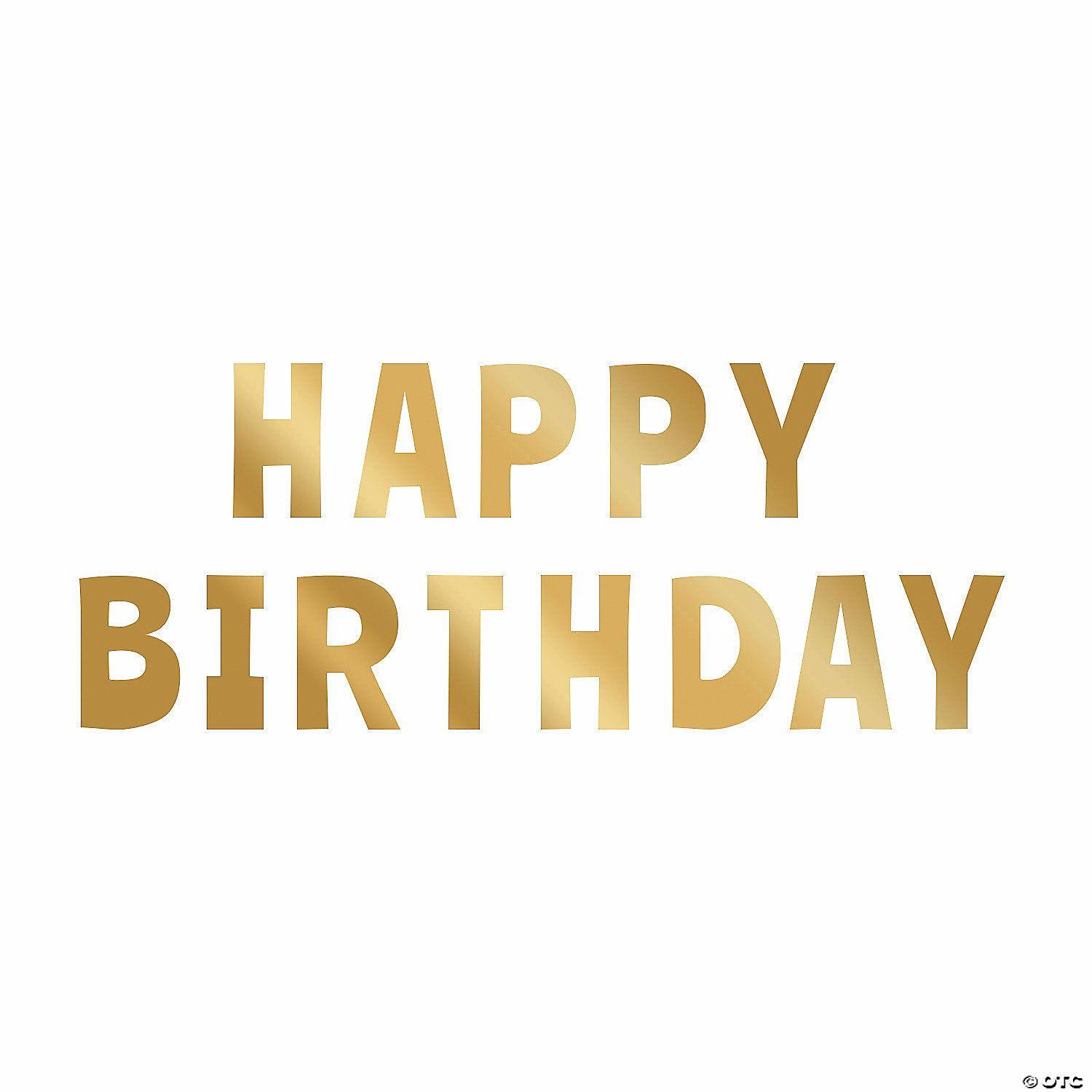 Wall Decorations | Metallic Gold Happy Birthday Letter Cutouts