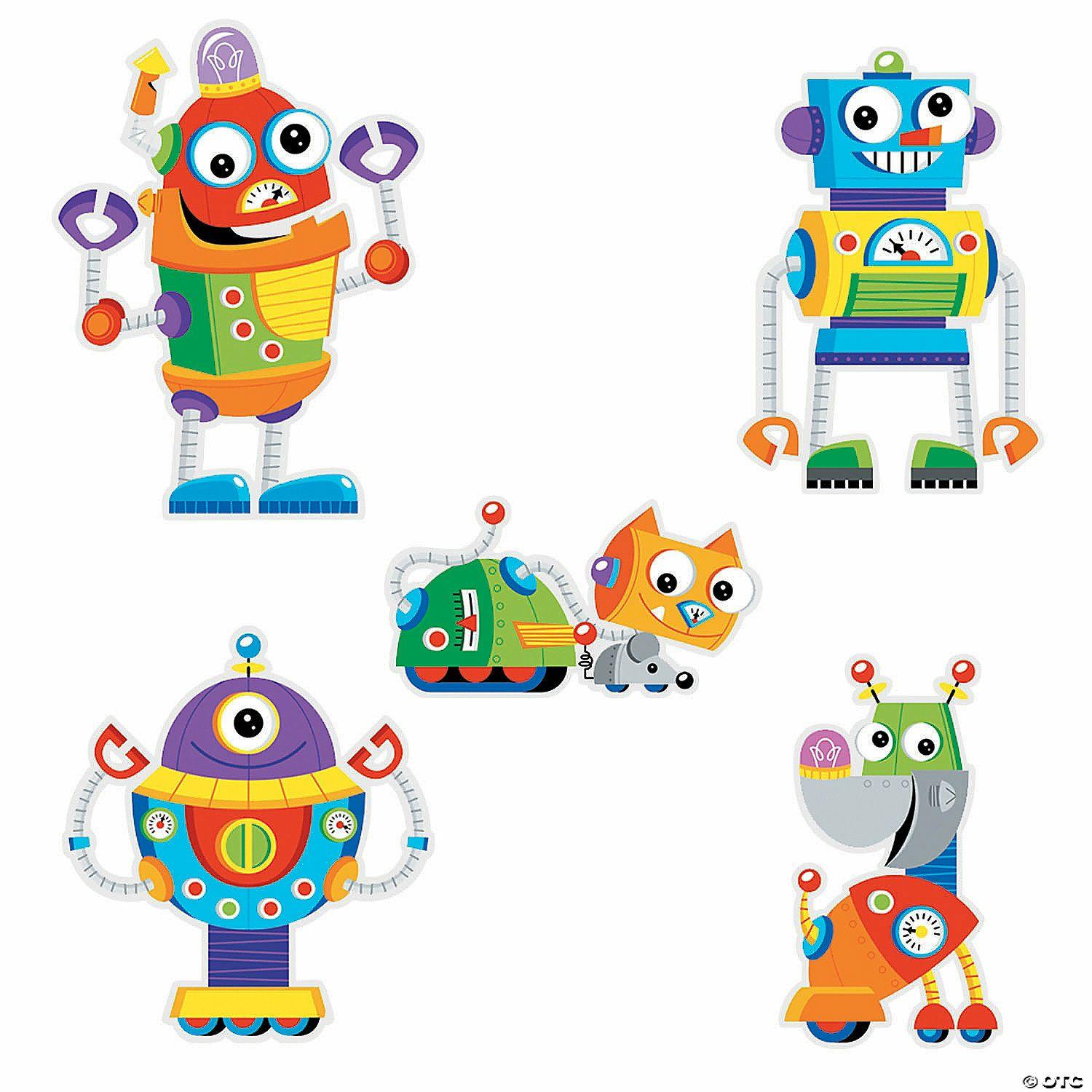 Wall Decorations | Robot Party Wall Cutouts – 6 Pc.