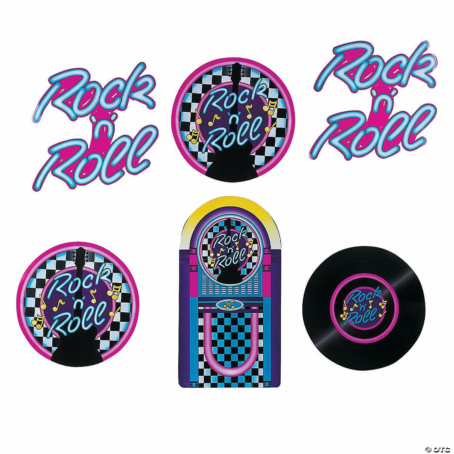 Wall Decorations | Rock &’N&’ Roll Cutouts – 6 Pc.