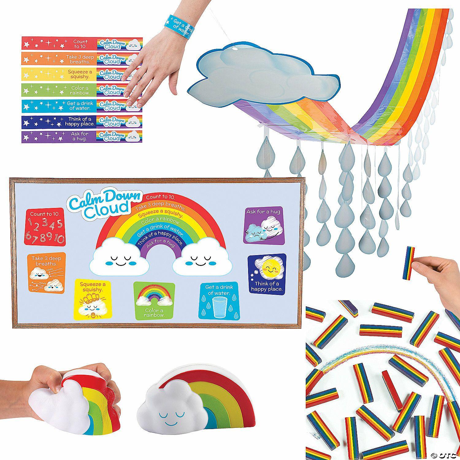 Classroom Decorating Kits | Calm Down Cloud Classroom Corner Decorations & Handout Kit – 141 Pc.