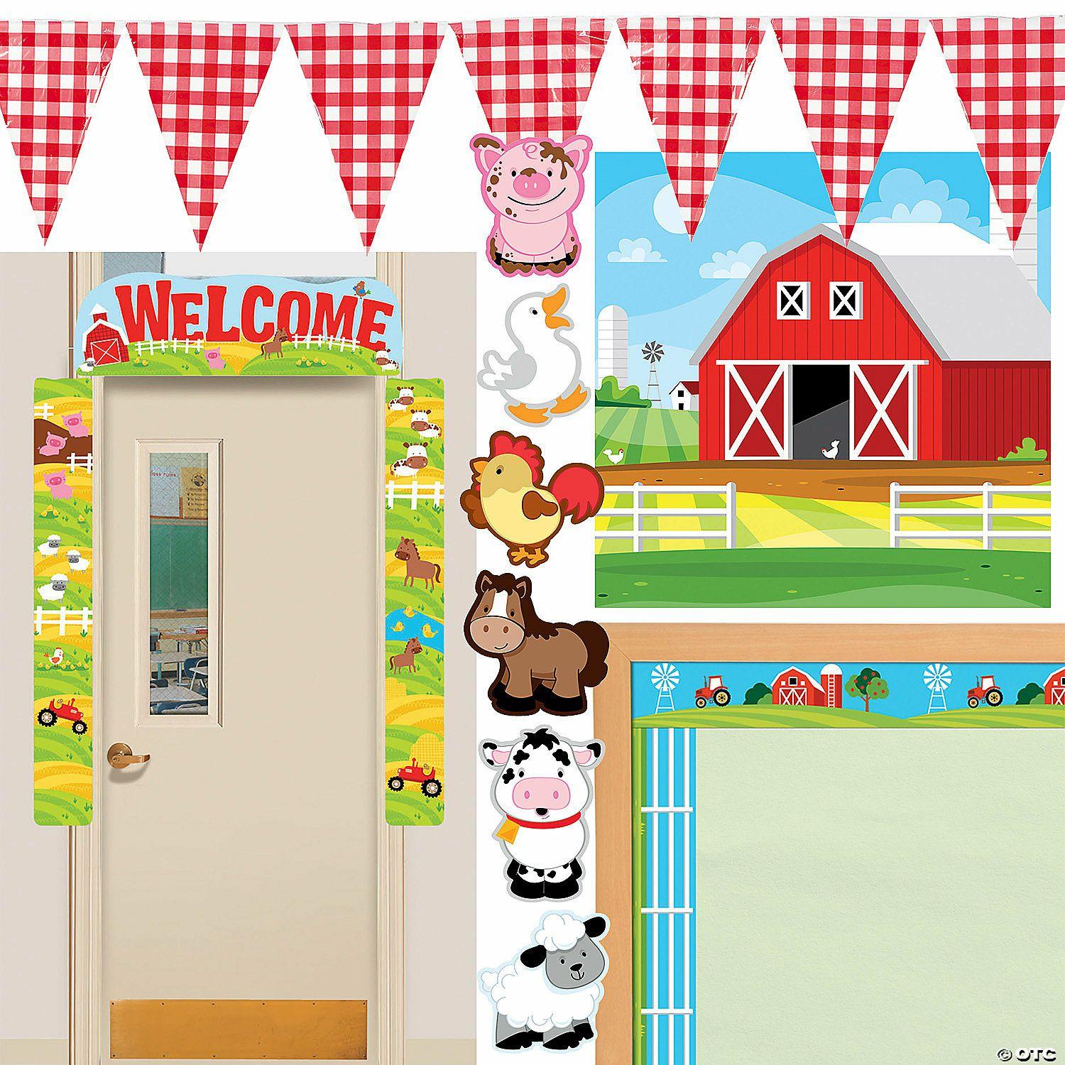 Classroom Decorating Kits | Friendly Farm Classroom Door Decorating Kit – 71 Pc.