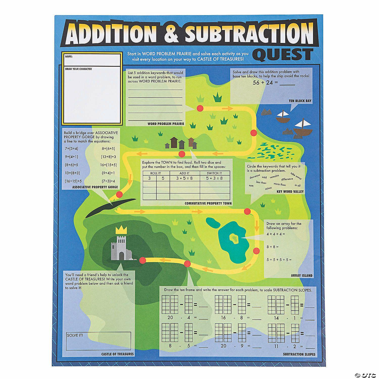 Math | Giant Addition & Subtraction Quest Activity Sheets