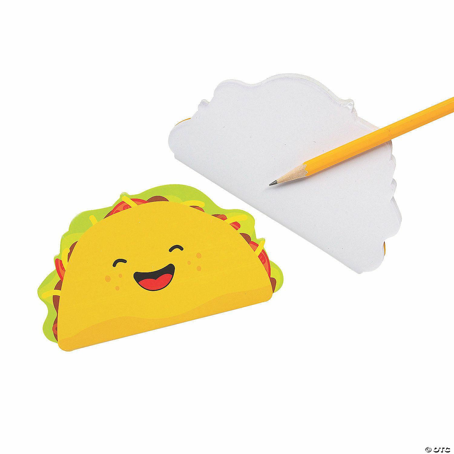 Notepads | 5 1/4″ x 3″ 25 pg. Taco-Shaped Multicolor Paper Notepads – 24 Pc.