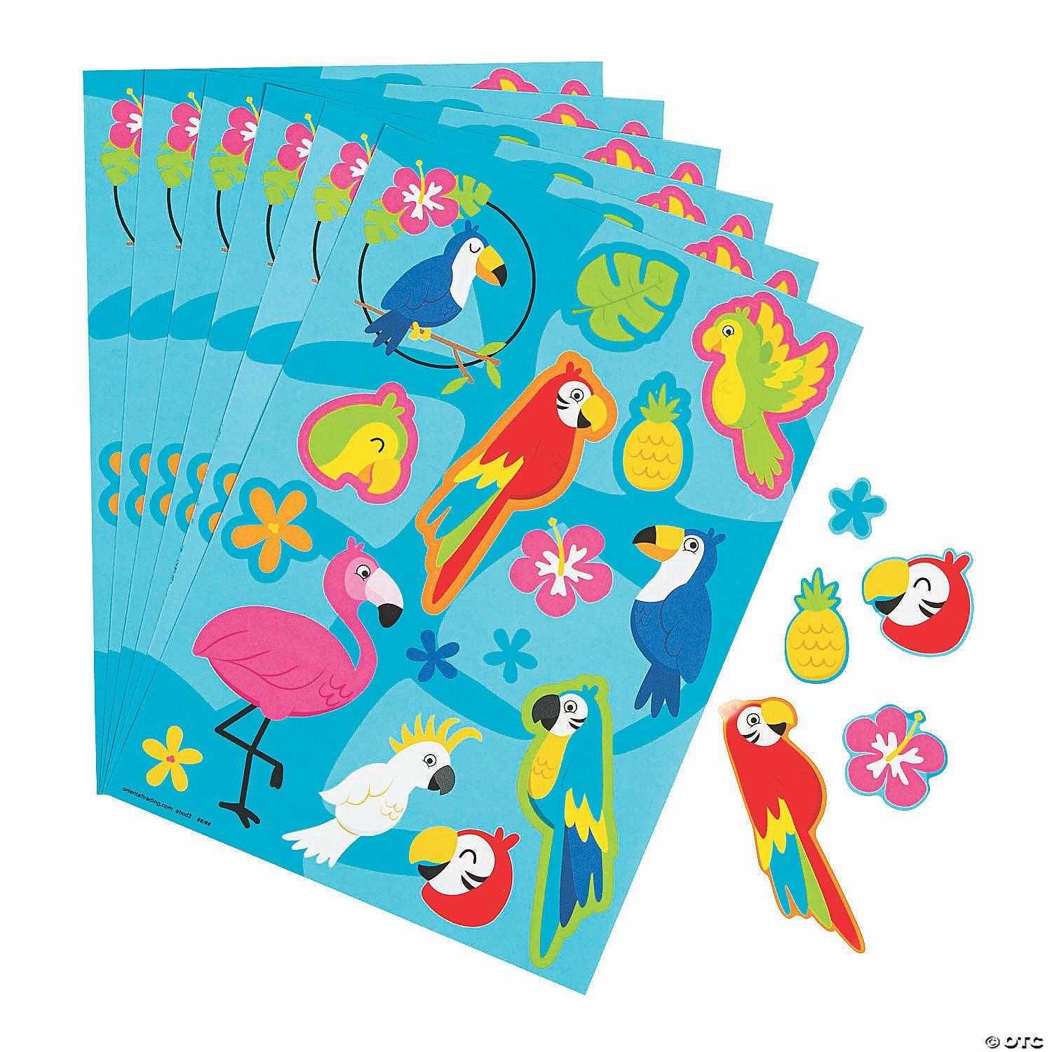 Stickers | Tropical Bird Sticker Sheets – 24 Pc.