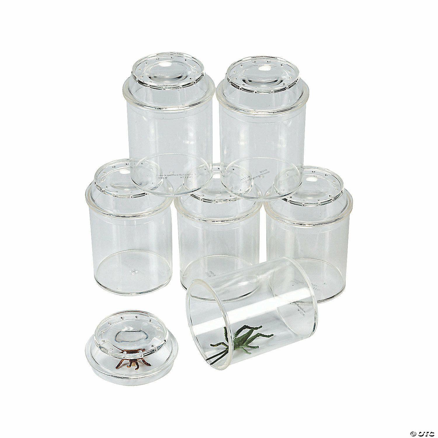 Science | 3″ See-Through Clear Plastic Bug Catching Jars – 10 Pc.