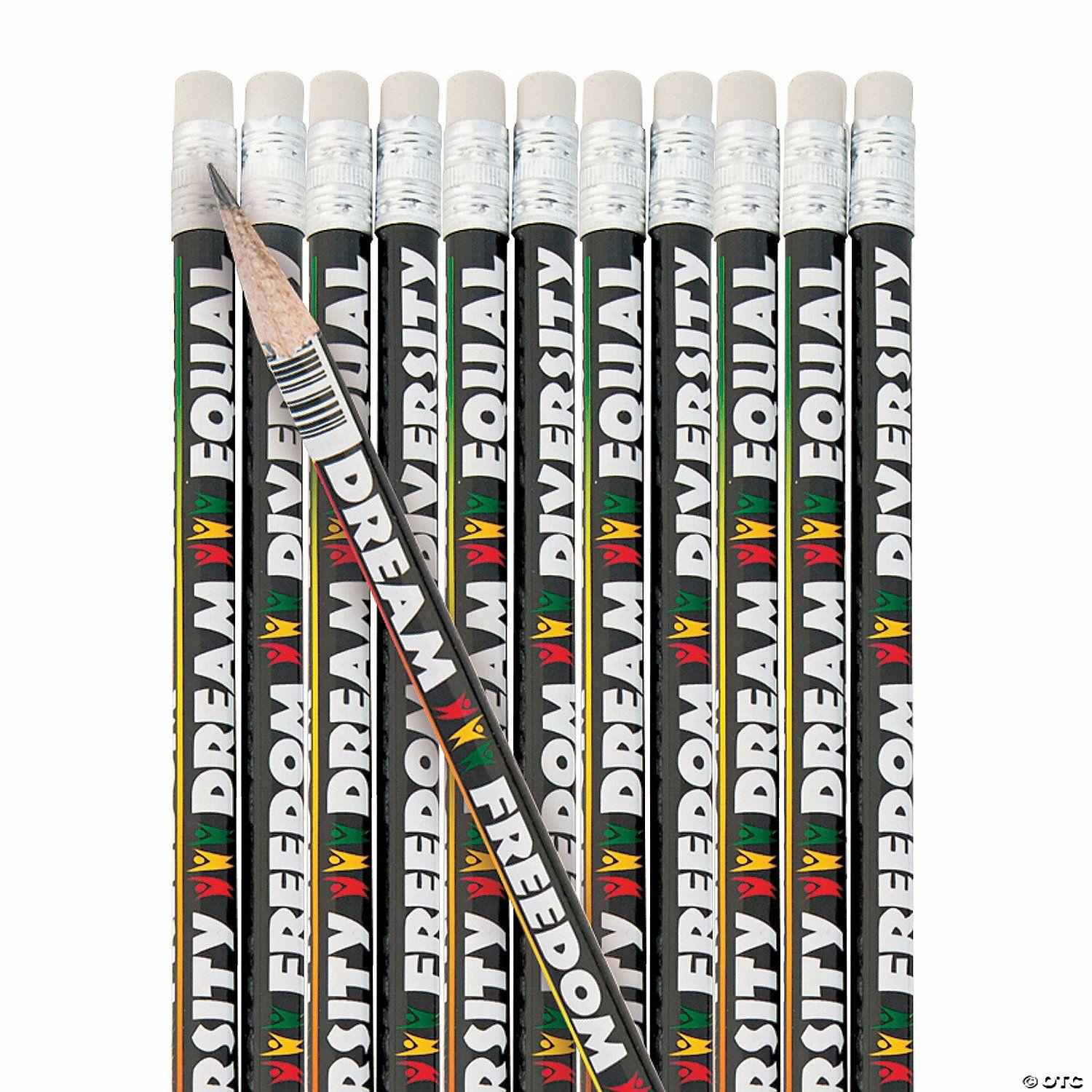 Social Studies | 7 1/2″ Colors of Diversity Black, Red, Yellow & Green Wooden Pencils – 24 Pc.