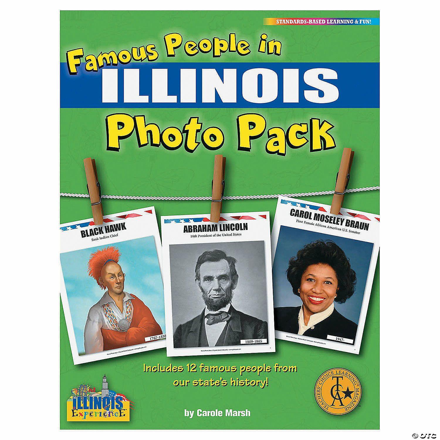 Social Studies | Famous People from My State’s History Photo Pack – Illinois – 12 Pc.