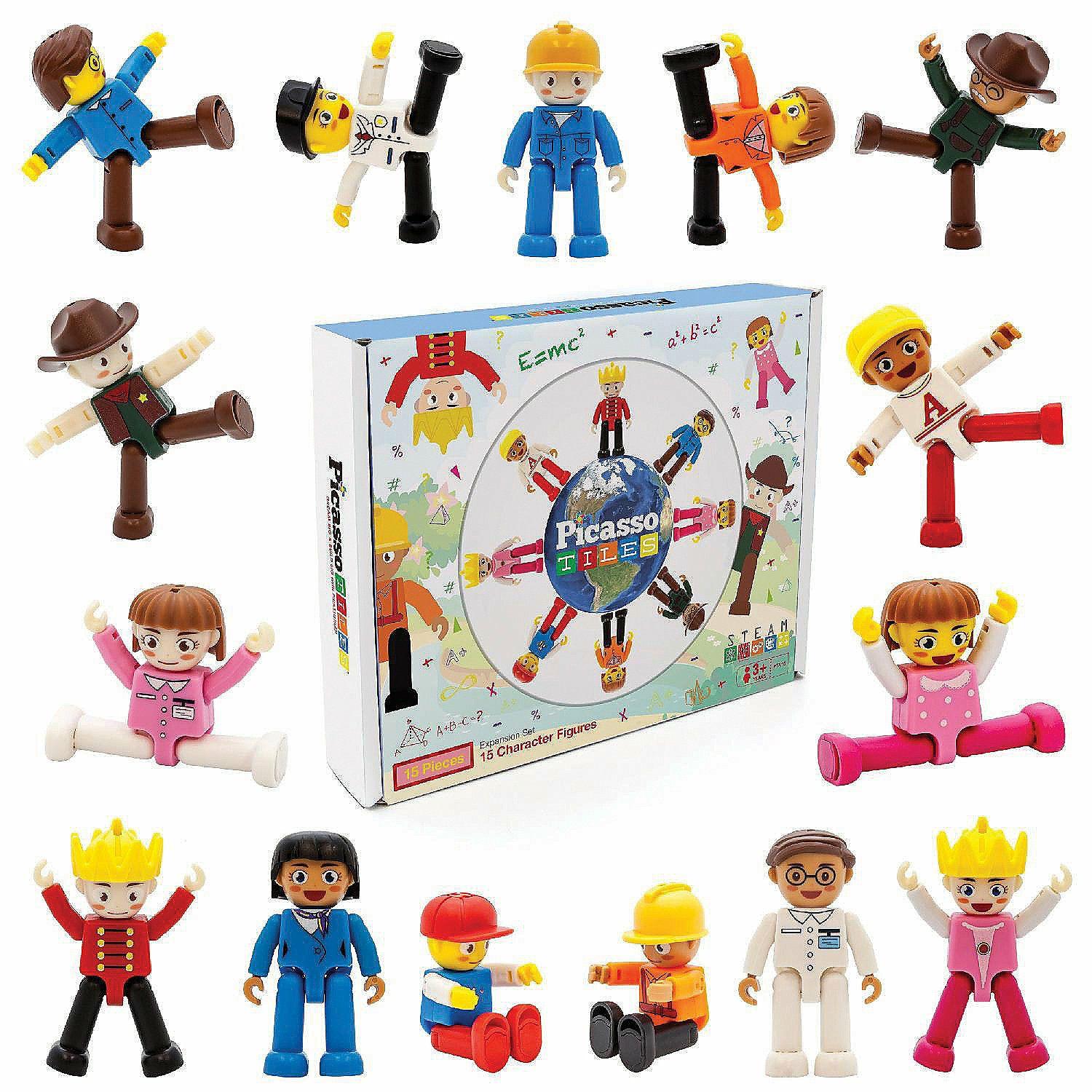 Blocks & Manipulatives | PicassoTiles 15 Piece Character Figure Set PTA15