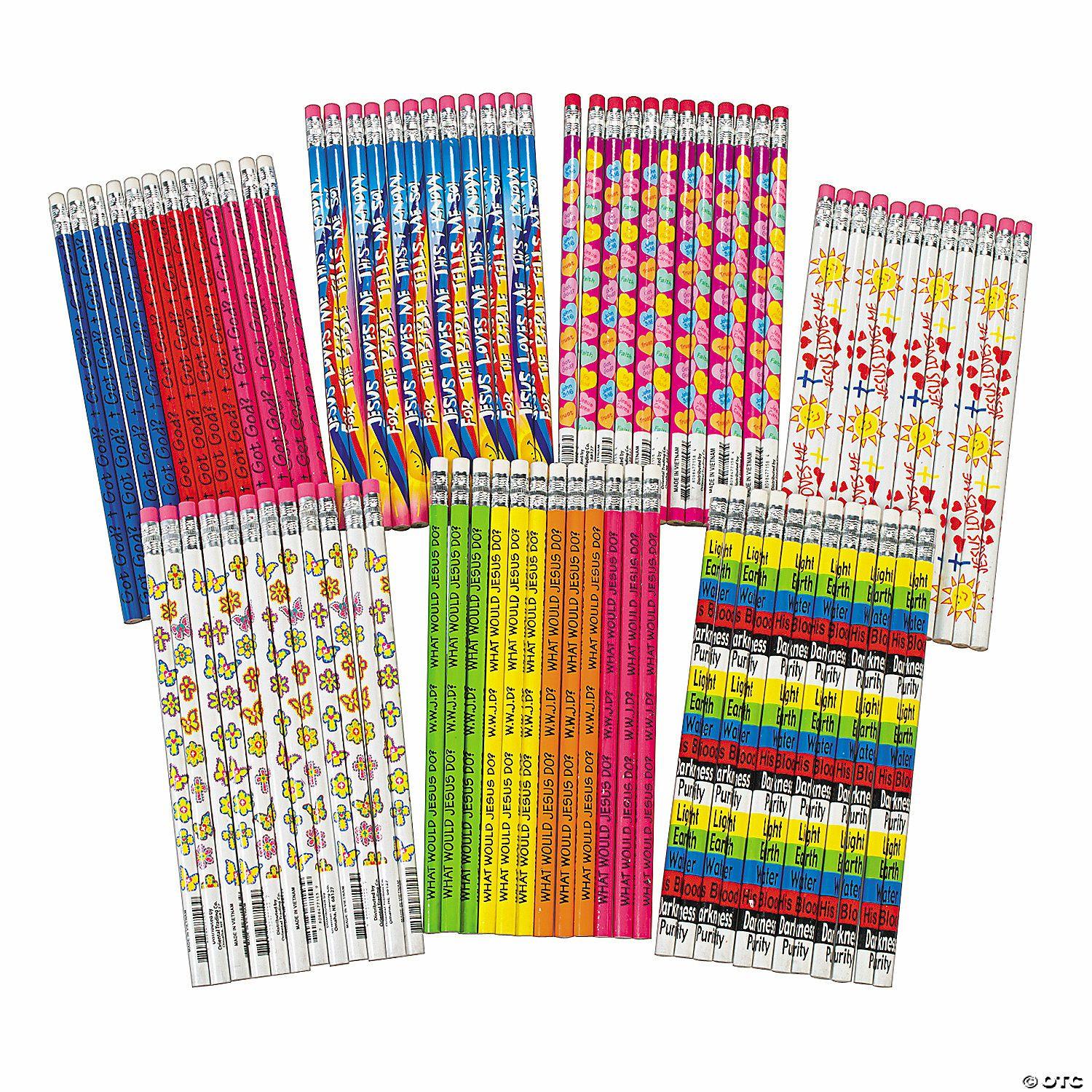 Bulk Classroom Supplies | 7 1/2″ Bulk 240 Pc. Religious Bright Colors Pencil Assortment